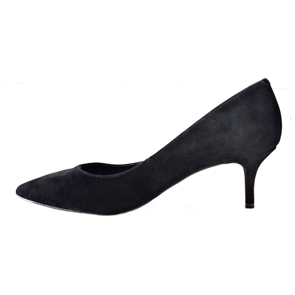 White House Black Market Suede Leather Kitten Heel Low Pumps Classic Office - Picture 3 of 8